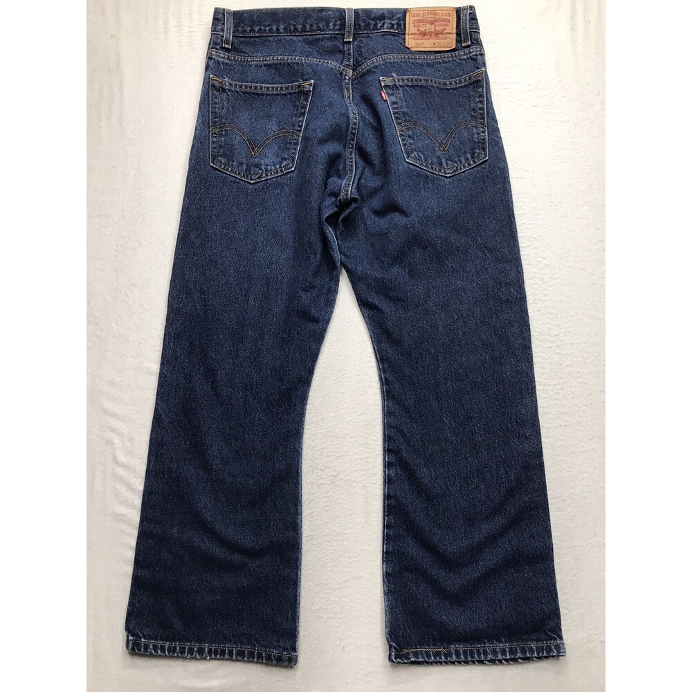 Y2K LEVIS 517 Boot Cut Jeans Men 34x28 (36/29 tag) Dark Wash Denim Blue Cowboy - Picture 2 of 15